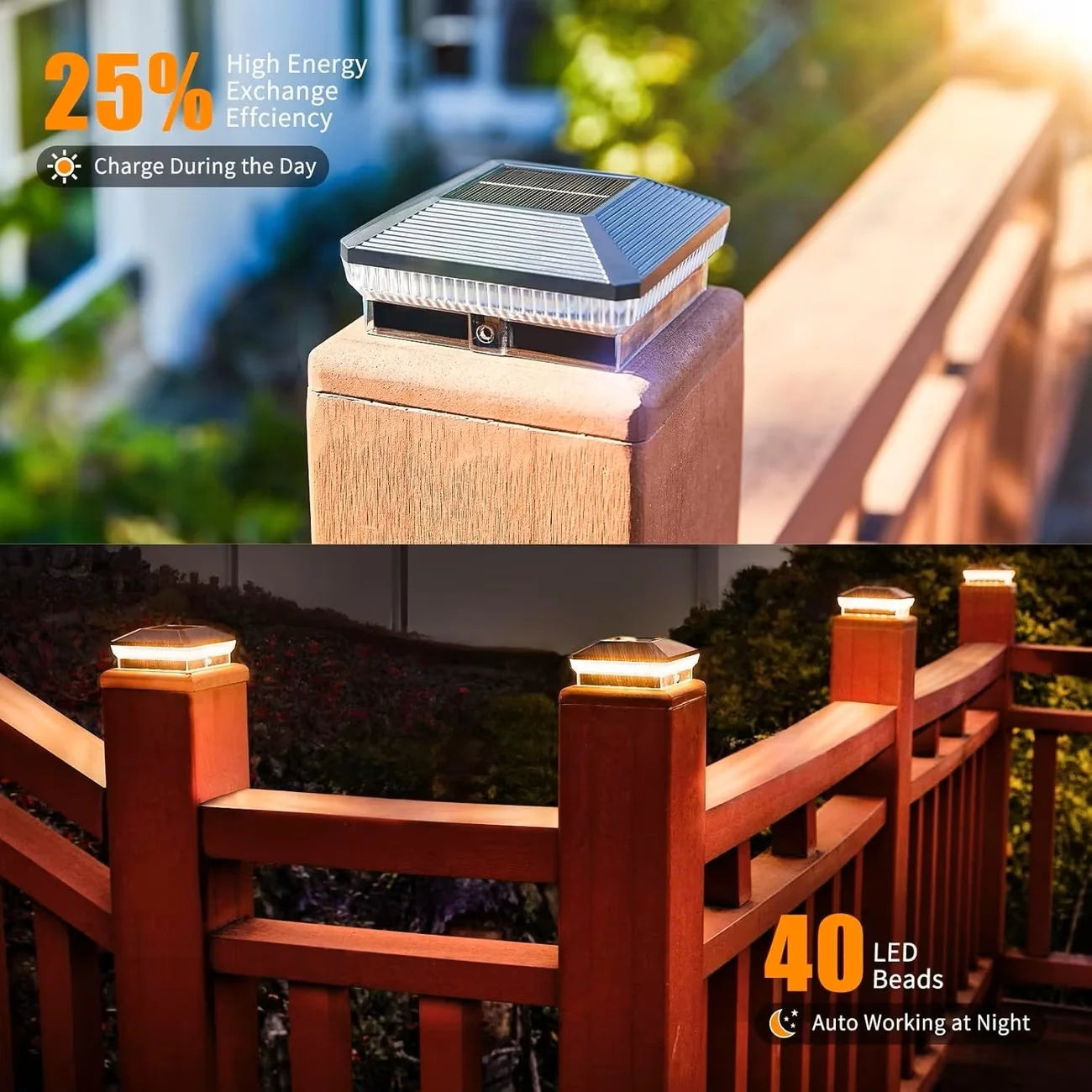Solar Post Lights Outdoor 30 Lumens