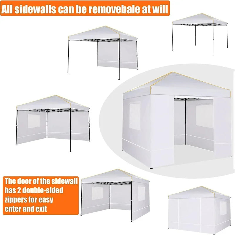 10x10FT Pop Up Canopy Tent with Sidewalls and Roll-up Ventilated Windows