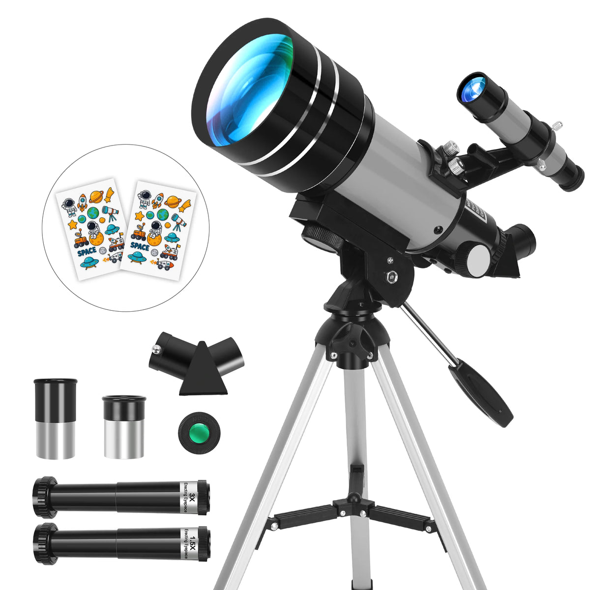 150X 70mm Astronomical Telescope for Adults Beginners Camping Nature Observation