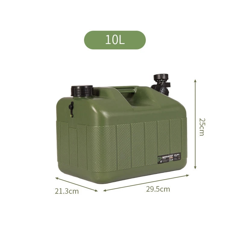 10L/12L/18L/25L Large Military Green Water Tank Carrier Container with Spigot for Camping Outdoors