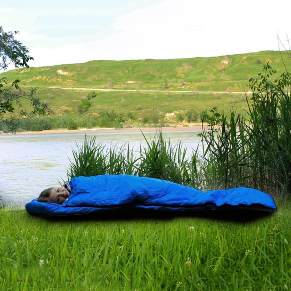 Soft Flannel Sleeping Bags with Pillow for Adult Kids Winter Warm Lining Hiking Camping