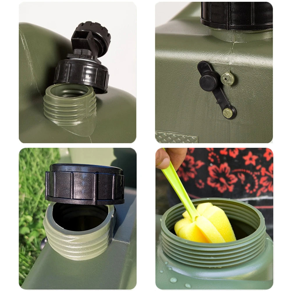 10L/12L/18L/25L Large Military Green Water Tank Carrier Container with Spigot for Camping Outdoors