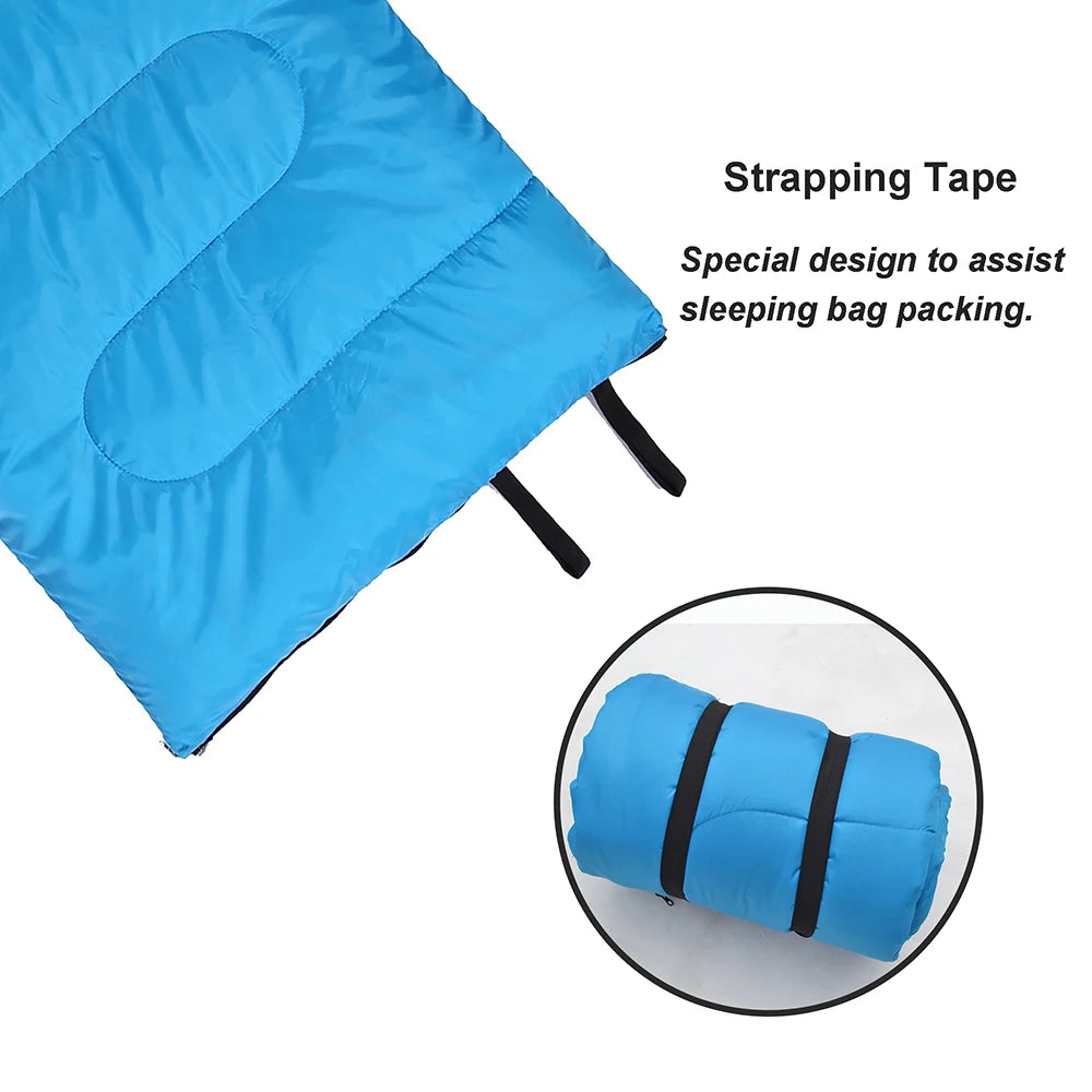 Soft Flannel Sleeping Bags with Pillow for Adult Kids Winter Warm Lining Hiking Camping