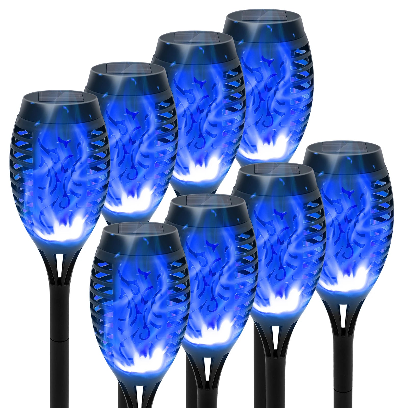 Solar Flame Torch Light LED Flickering For Lawn Path 4/6/8/12Pcs