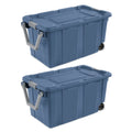 Extra Large Storage Bin, 40 Gallon Wheeled Plastic Storage Container with Handle, Black, Pack of 2