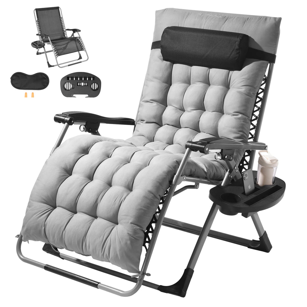 Recliner Chair Zero Gravity Adjustable with Cushion Footrest