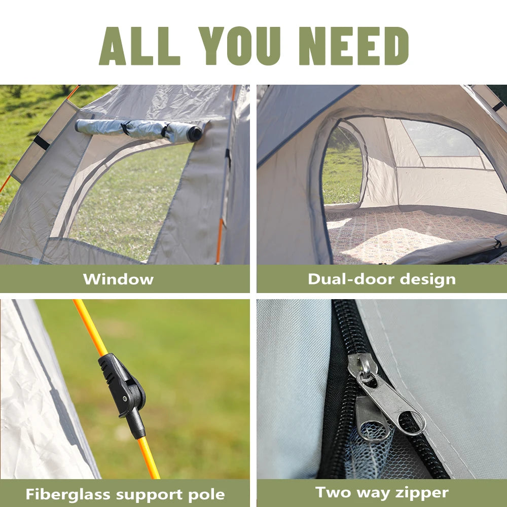 Outdoor Automatic Quick-opening Tent Automatic Rainproof Sunshine-proof Tent Two windowless doors