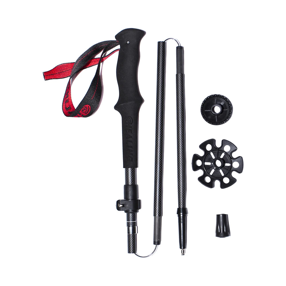 Ultralight Carbon Fiber Trekking Poles Hiking Cane Folding Telescopic Mountain Climbing Pole