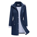 Rain Coats for Women Waterproof Rain Jacket Lightweight Windbreaker Outdoor Hooded Trench Coat