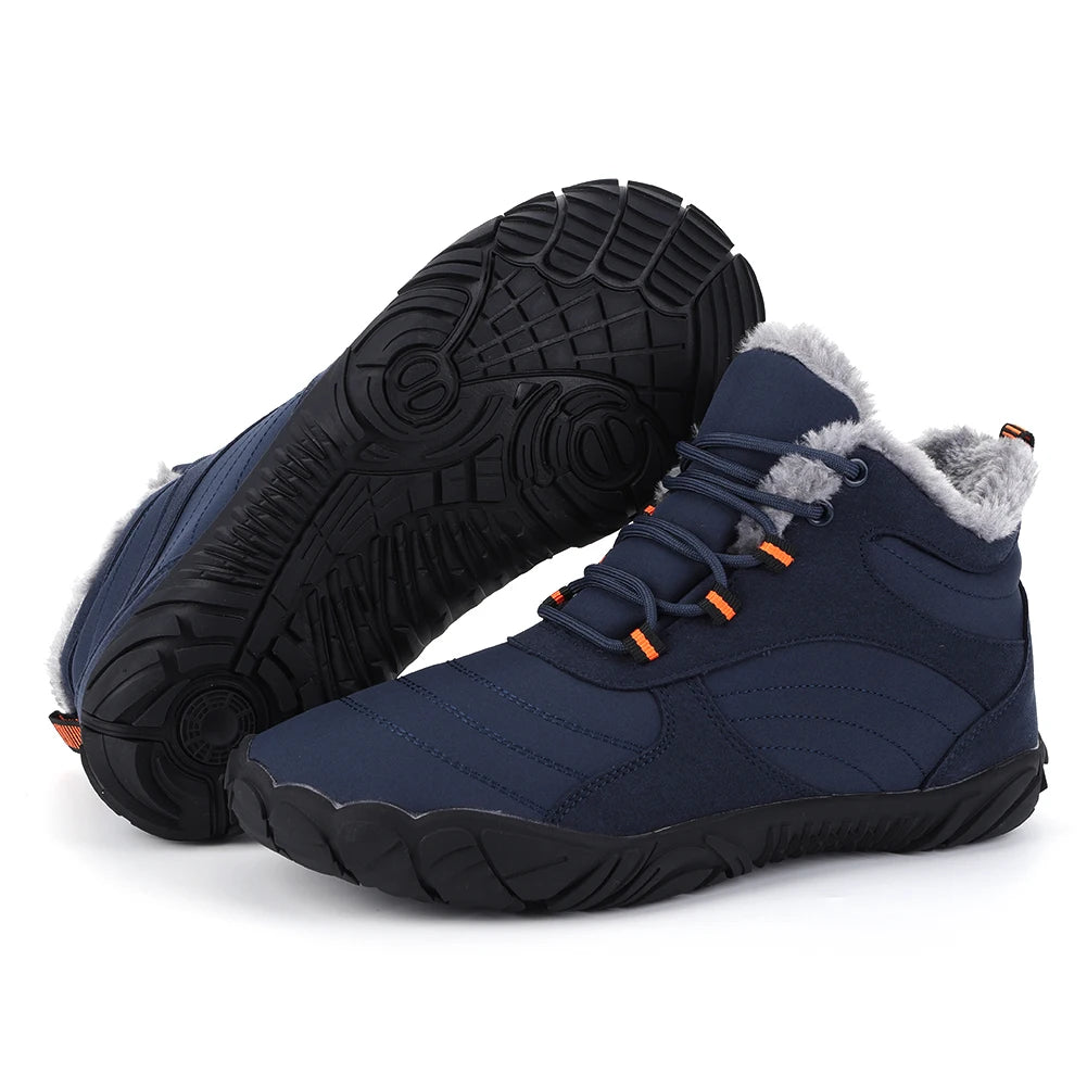 Winter Plush Boots Barefoot Non Slip Outdoor Trekking Shoes Waterproof  Wide Toe Box