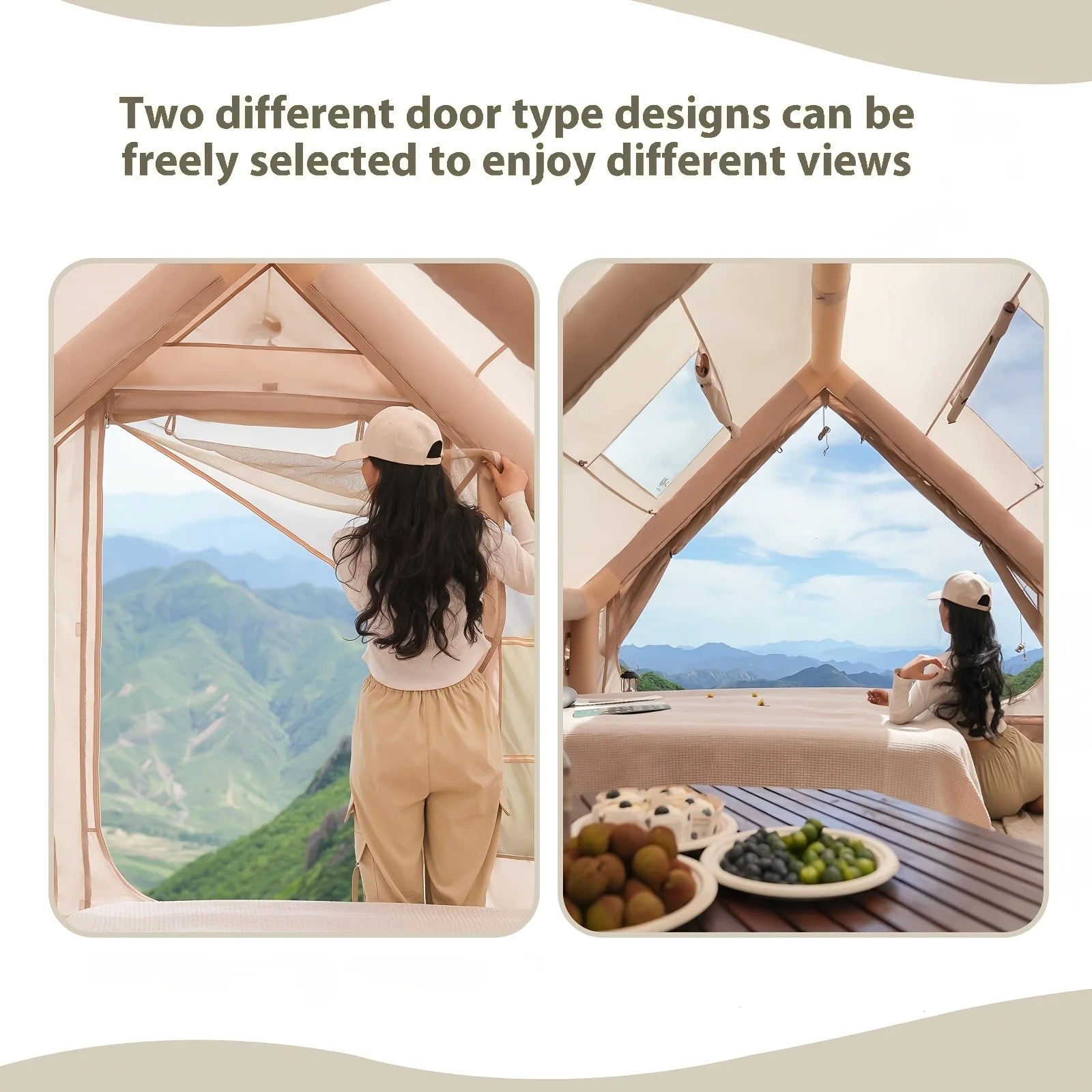 Large Inflatable Camping Tent with Skylight, Quick Air-Flow