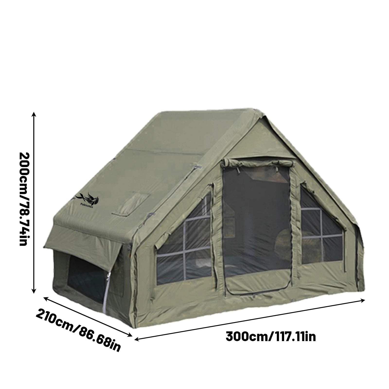 Large Inflatable Camping Tent with Skylight, Quick Air-Flow