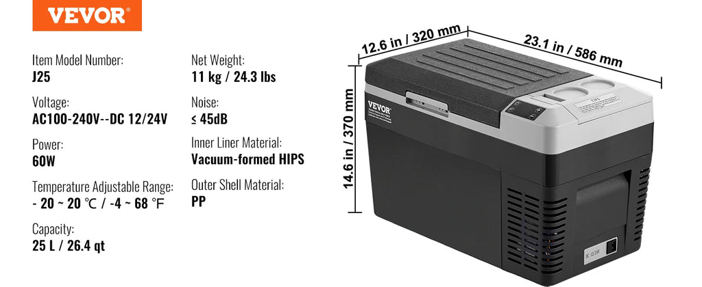 8L to 75L Car Refrigerator Fridge Portable Icebox Single & Dual Zone Temp Adjustable for Outdoor Camping RV