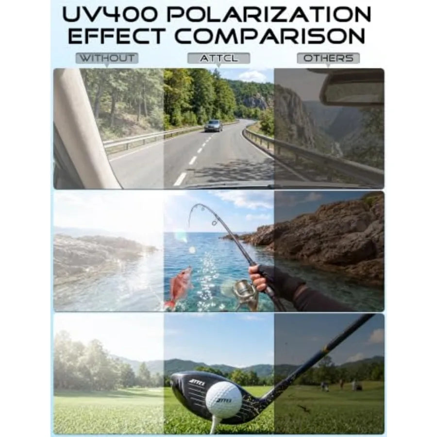 Sports Polarized Sunglasses for Men: Women UV400 Protection, Lightweight Wrap Around TR90 Frame