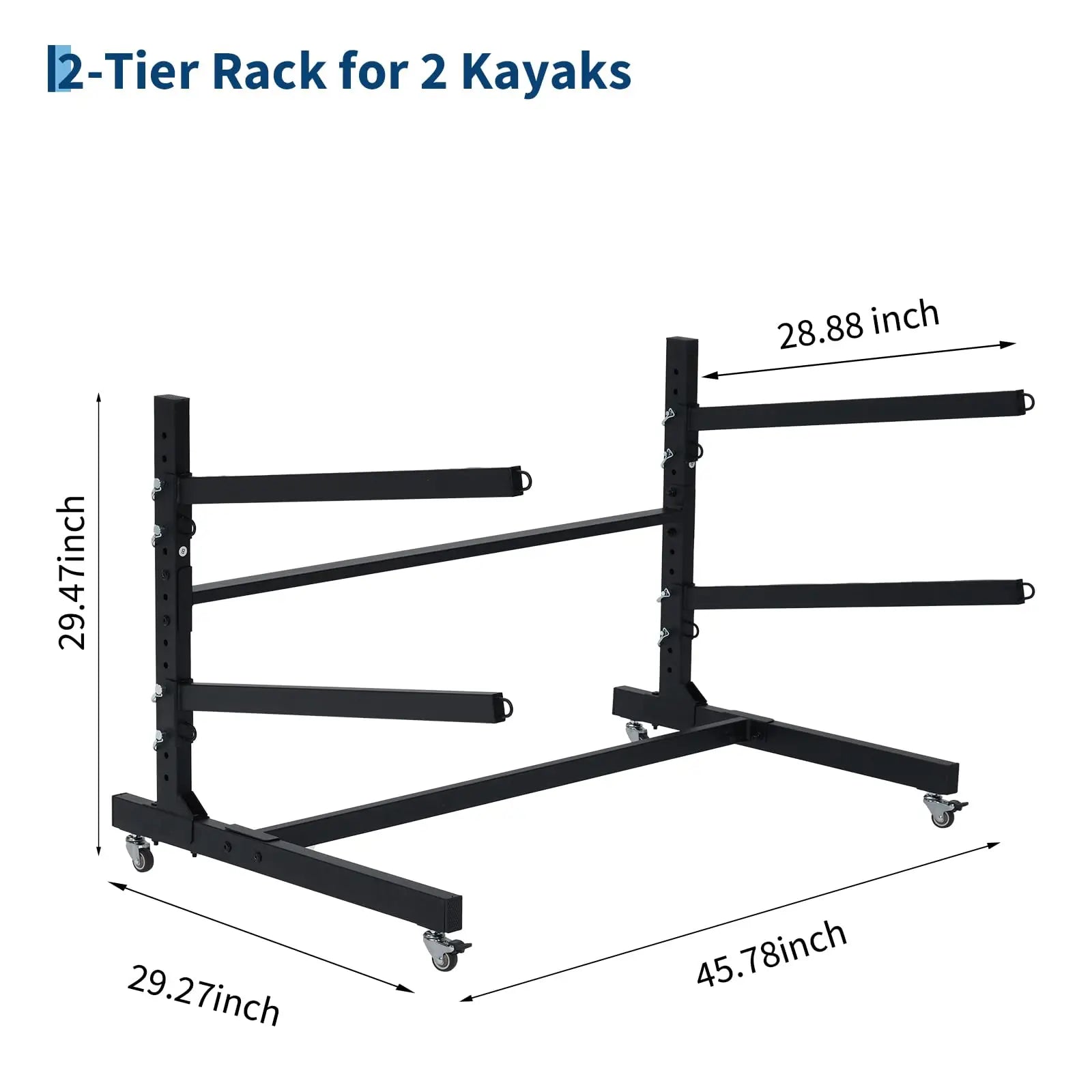 Freestanding Kayak Storage Rack 2/3/4 Tier Adjustable Canoe Stand Heavy Duty