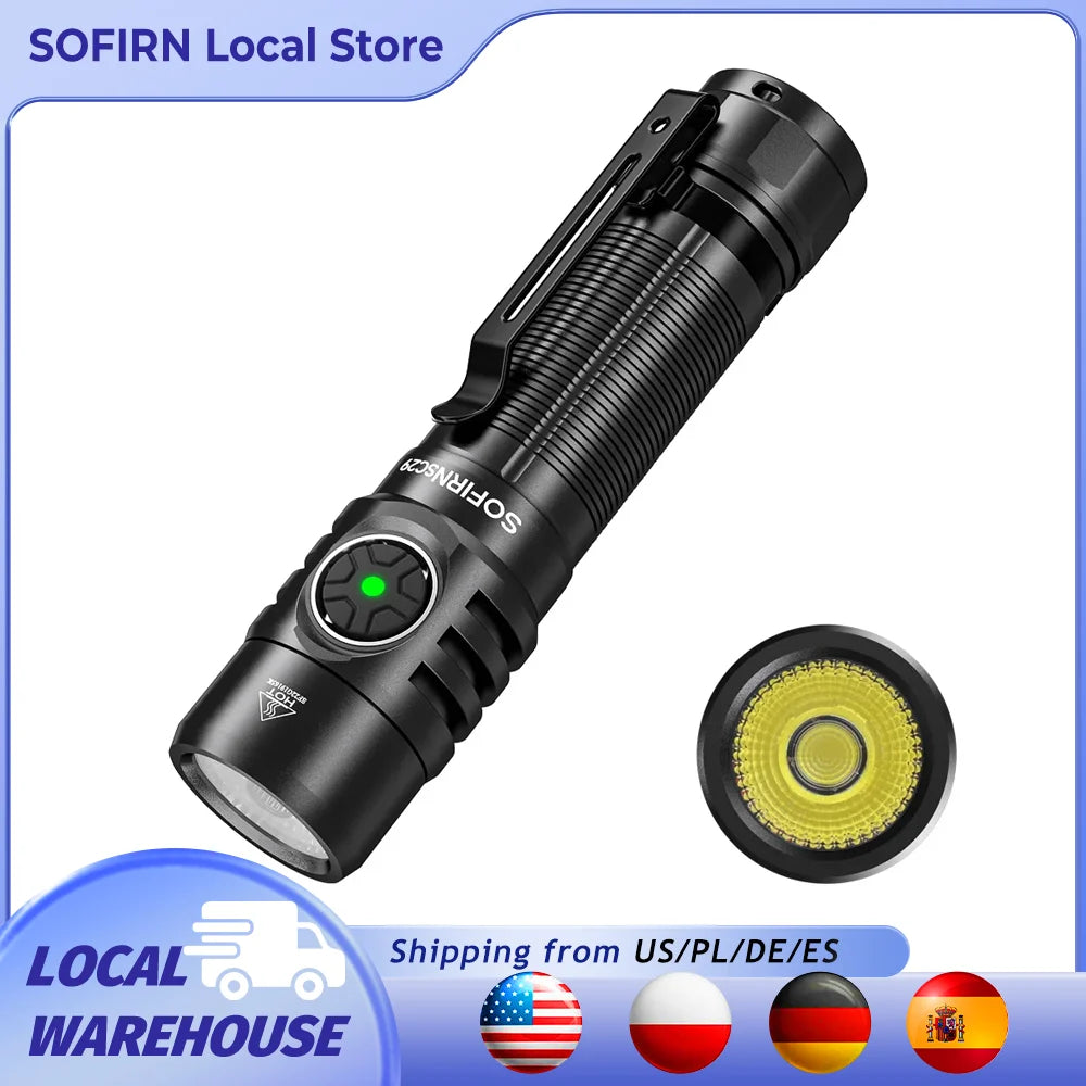 SC29 3000 Lumens EDC Flashlight Rechargeable LED Powerful  21700 Torch Light for Camping Fishing