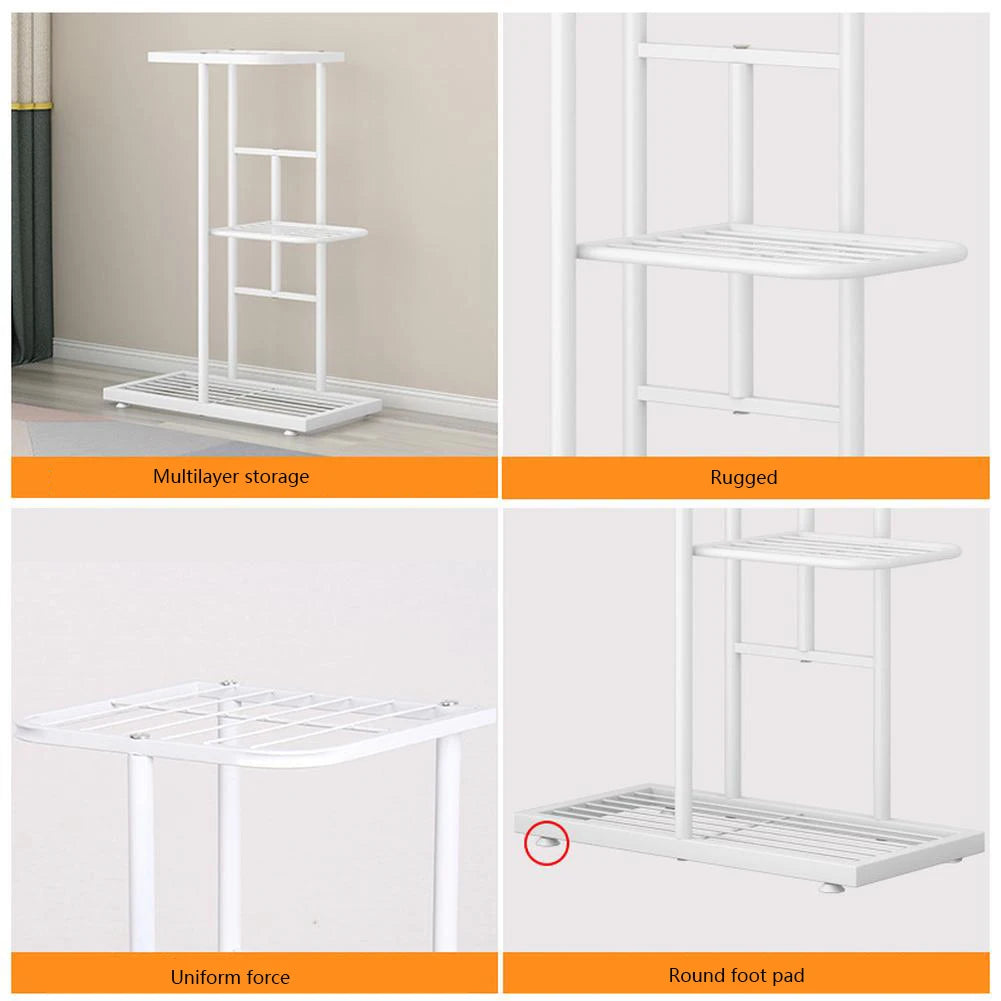 8 Tiers Metal Plant Stand Outdoor 9 Plant Holders