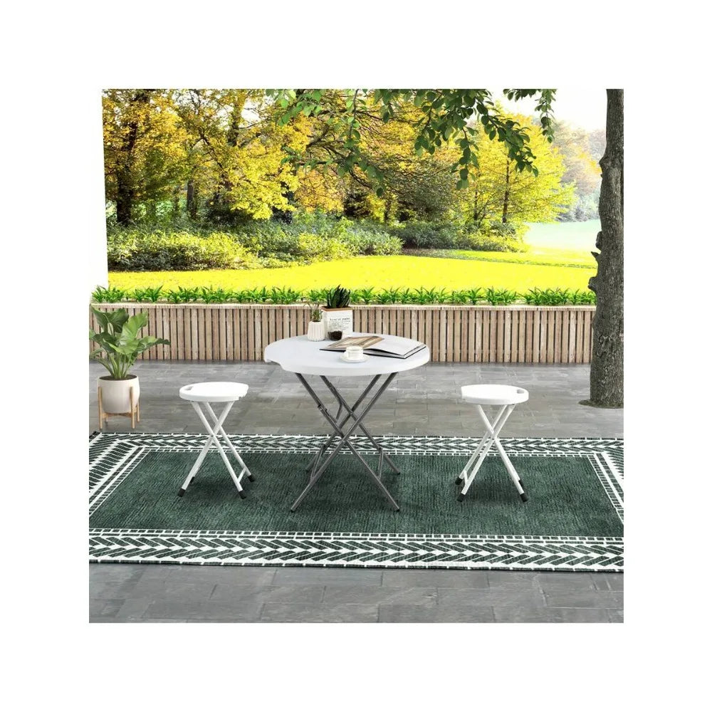 4PCS 18 Inch High Folding Stool Portable Foldable Camping Chair with Carrying Handle Heavy Duty Outdoor Seating