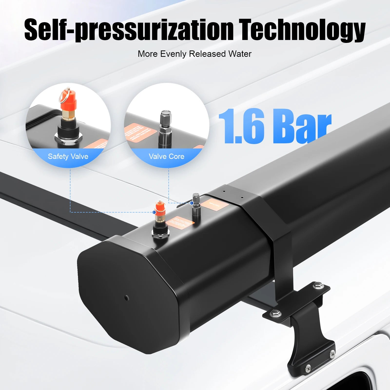 30L Portable Water Tank for Camping Roof Rack Mount Shower freshwater washing
