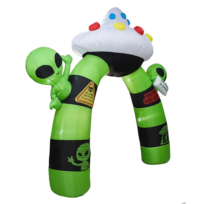 10.5FT Halloween Inflatable Alien Arch Decoration Archway with Built-in LED Lights