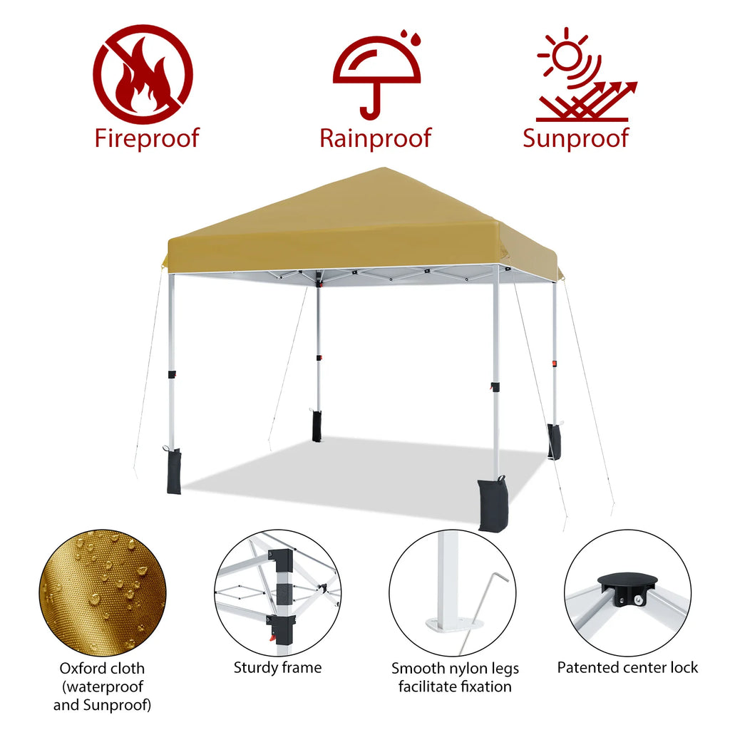 10x10ft Center Locking Canopy, Portable Outdoor Tent, Height Adjustable