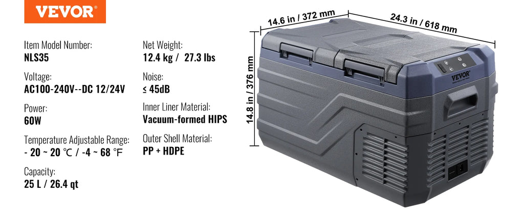 8L to 75L Car Refrigerator Fridge Portable Icebox Single & Dual Zone Temp Adjustable for Outdoor Camping RV