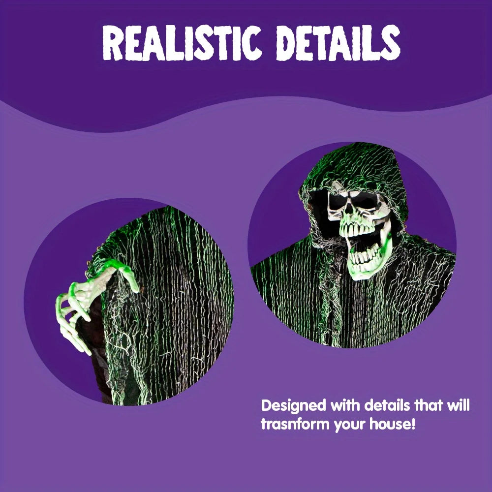 3 Pack Halloween Hanging Grim Reapers Skeleton Flying Ghost for Haunted House Prop Decor for Halloween Party Outdoor Indoor Decor