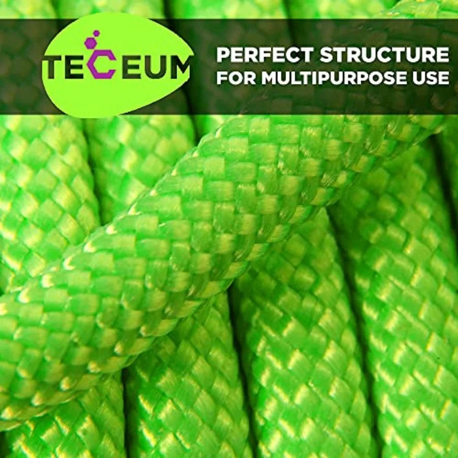 Paracord Type III 550 Neon Green 50 ft 4mm Tactical Rope MIL-SPEC Outdoor para Cord Camping Hiking Fishing Gear