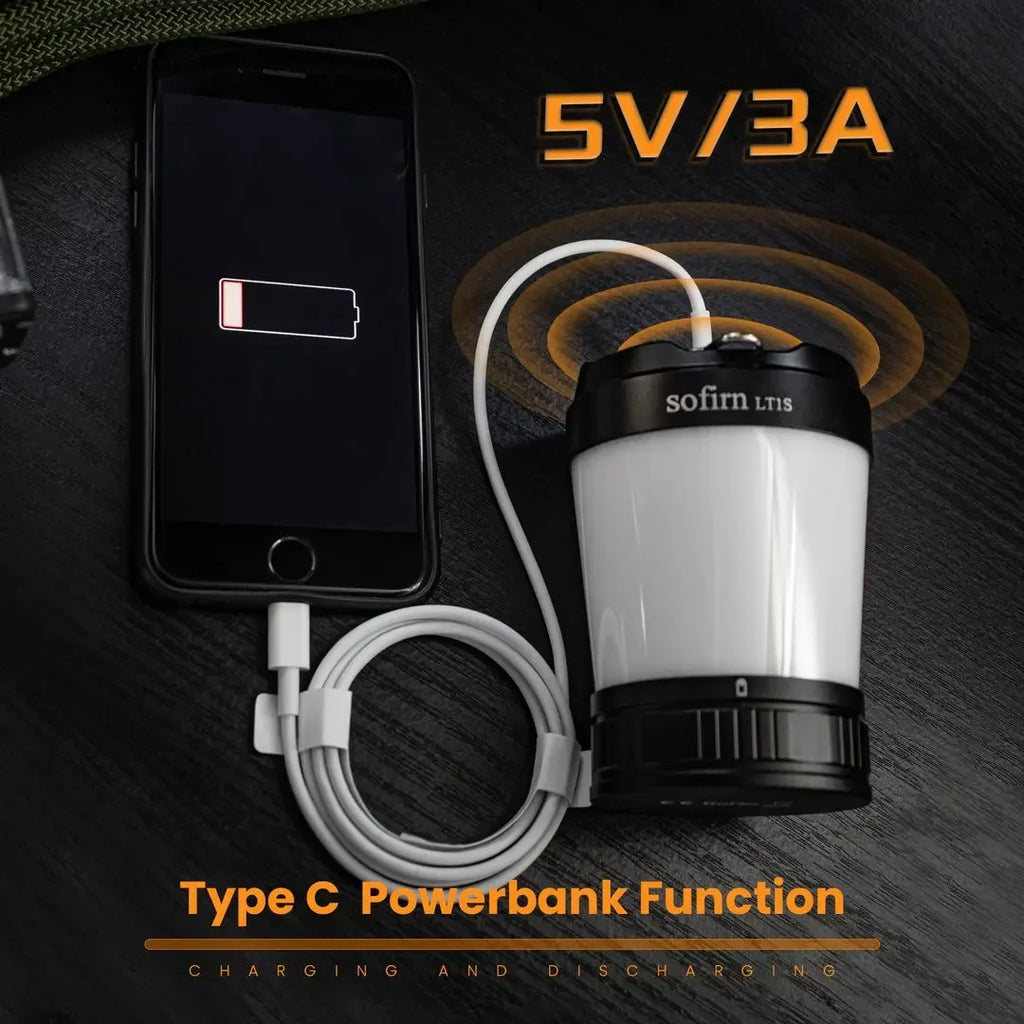 LT1S Camping Light USB C 21700 Rechargeable Powerful Torch Portable Emergency Lantern
