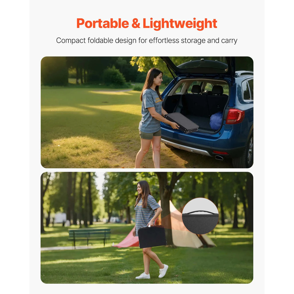 Folding Camping Table Adjustable Height Portable Side Tables Aluminum MDF Beach Table with Mesh Layer