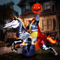 9-Foot Halloween Headless Horseman Inflatable Outdoor Decoration, Day of the Dead Blow-Up Yard Display with Built-In LED