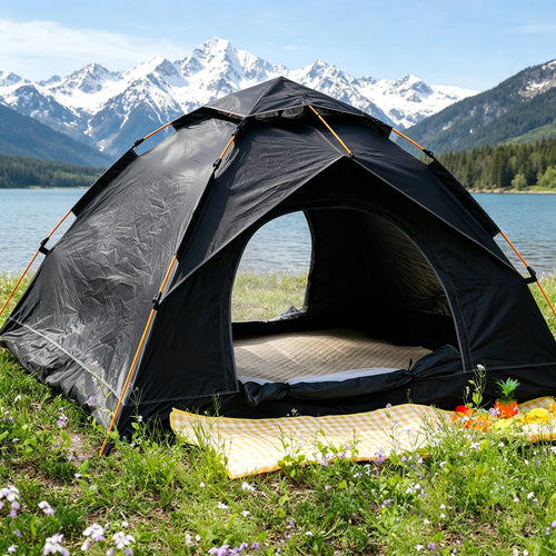 1-3 Person Pop Up Camping Tent, 60s Fast Setup Dual Door Portable Dome Tent with Storage Bag for Backpacking Hiking