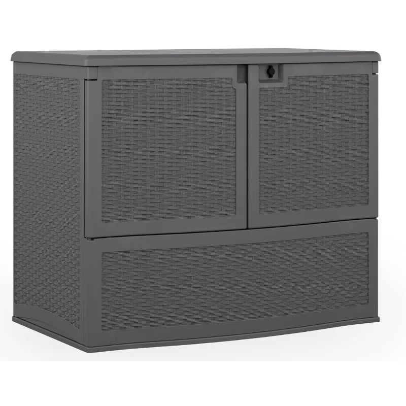 Vertical Deck Box,  Patio Storage Box for Furniture Cushions, 195-Gallon