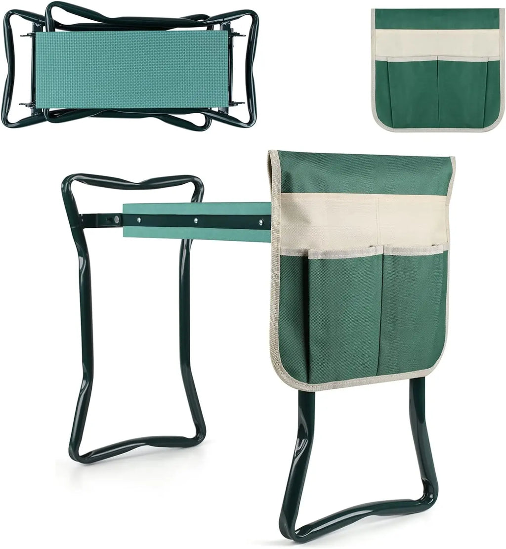 Upgraded Folding Garden Kneeler and Seat with Foam Kneeling Pad