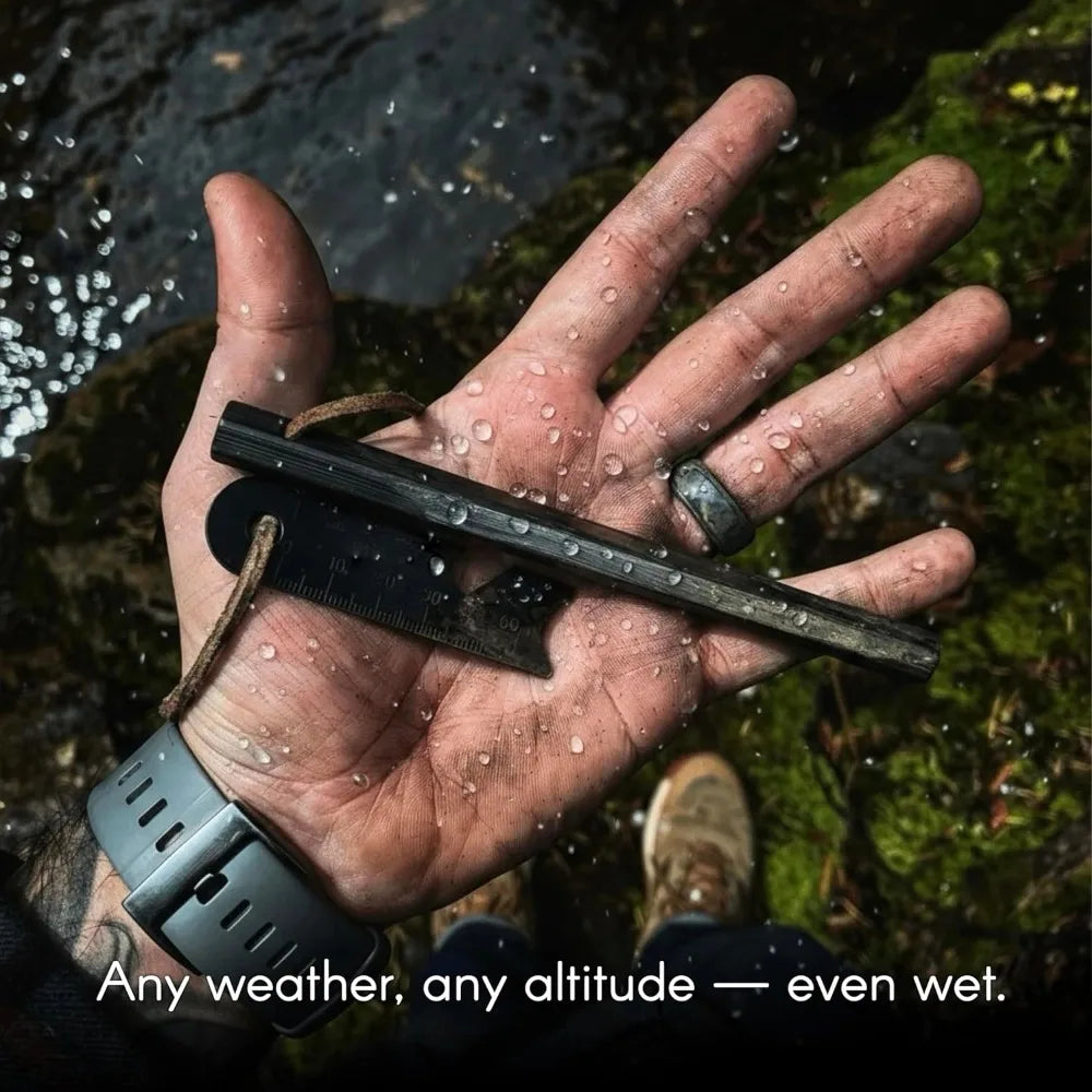 3-piece set, iron magnesium ignition rod ignition kit, including hexagonal iron magnesium rod, igniter and hanging rope, waterproof survival fire sickle steel