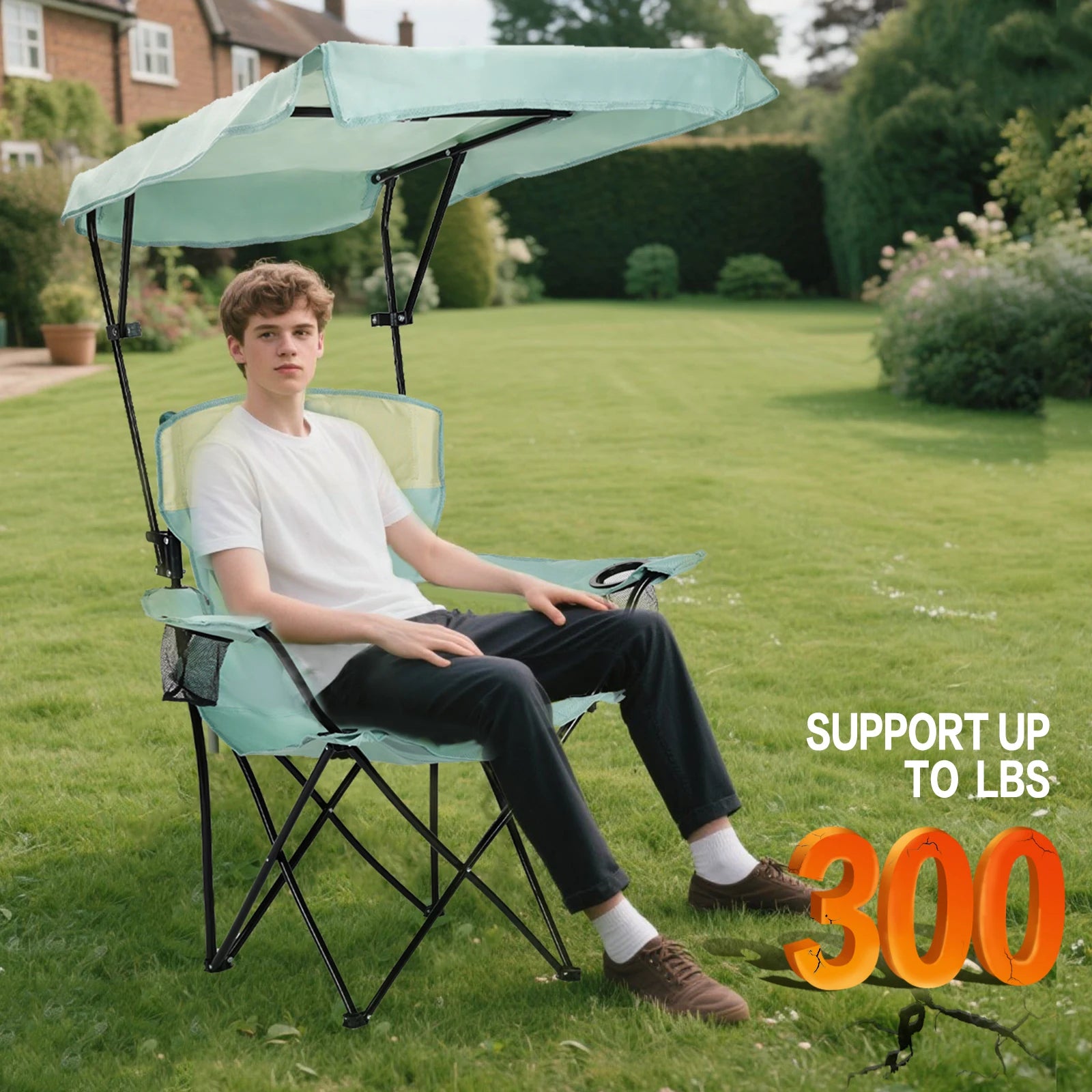 Outdoor Furniture Portable Folding Camping Chair With Armrests Lightweight Travel Chair
