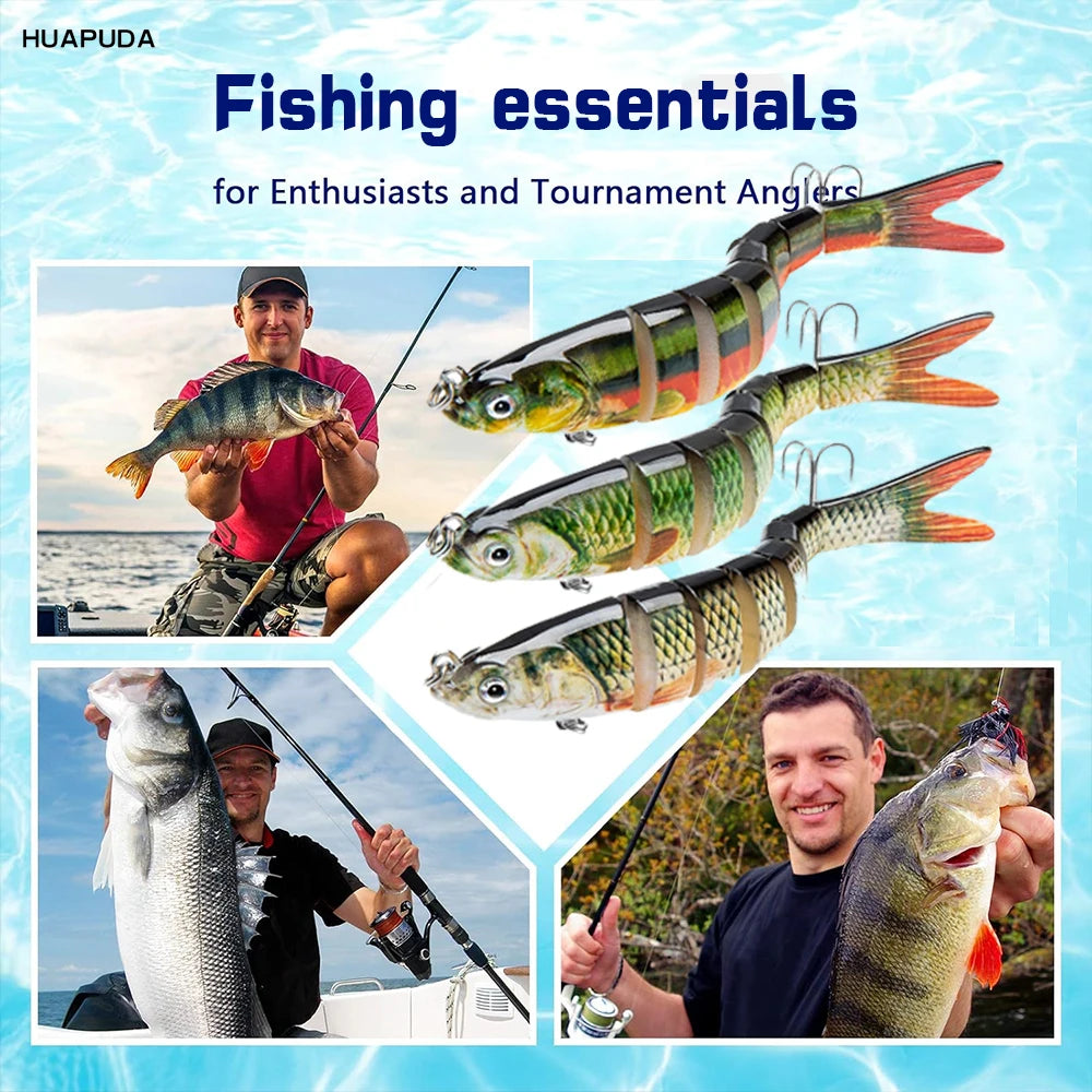 Fishing Lures 3 Pack Crank Baits for Slow Sinking Glide and Swim for Saltwater and Freshwater