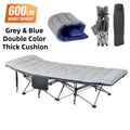 Portable Folding Camping Cot with Thick Mattress – Extra Wide Outdoor Bed with Side Pocket Heavy Duty Steel Frame for Tent, Hiking