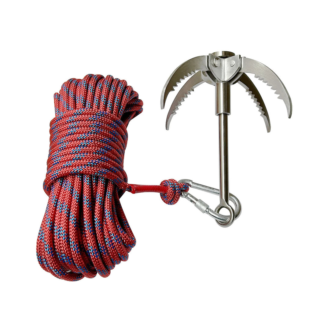 20M Outdoor Rope Rock Climbing Hooks Flying Tiger Claw Grappling Hook Camping Equipment
