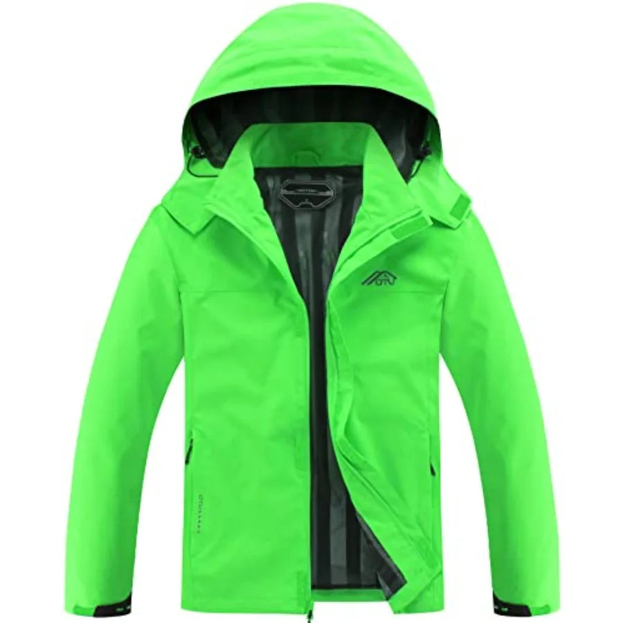 Men's Lightweight Waterproof Hooded Rain Jacket Outdoor Raincoat Shell Jacket for Hiking