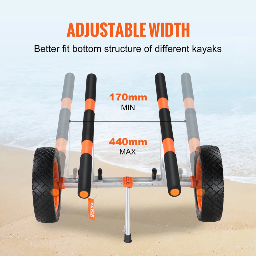 Kayak Cart 450lbs Detachable Canoe Trolley Cart with 12'' Tires