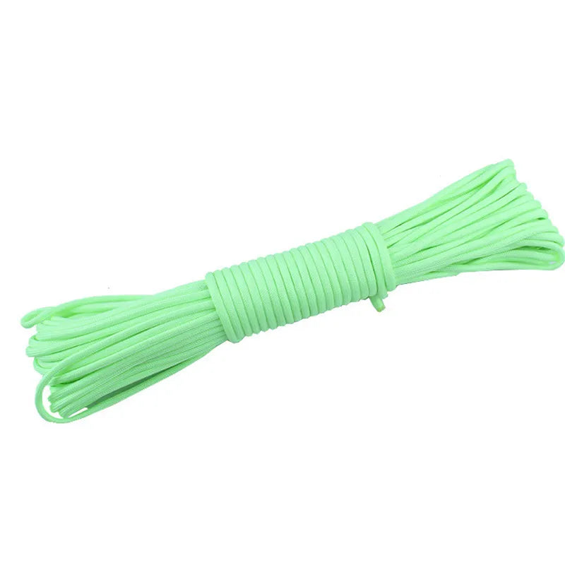Luminous 9 Strands Paracord Nylon 550 Tent Cord Outdoor Glow In The Dark