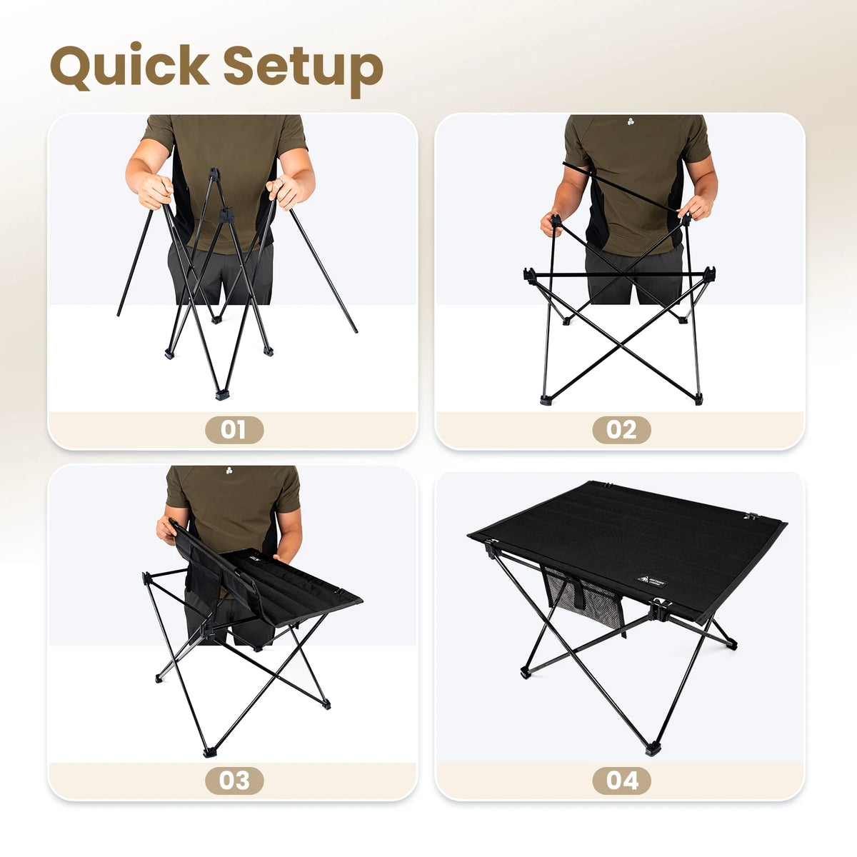 Foldable Camping Table, Lightweight Portable Table Sturdy & Quick Setup, Holds Up to 66 lbs, Perfect for Camping, Hiking