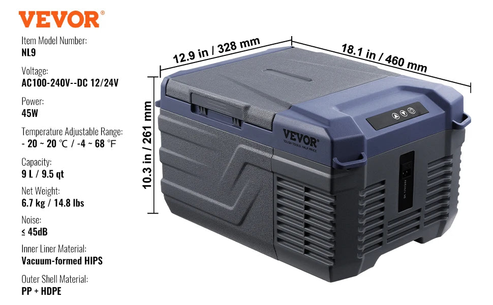 8L to 75L Car Refrigerator Fridge Portable Icebox Single & Dual Zone Temp Adjustable for Outdoor Camping RV