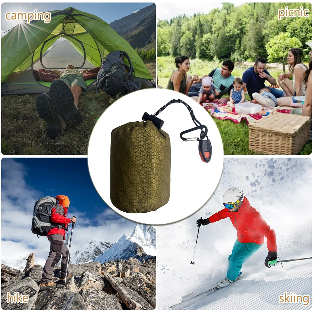 2-5PCS Waterproof Thermal Emergency Sleeping Bag Bivy Sack Survival Blanket Windproof Hiking Outdoor
