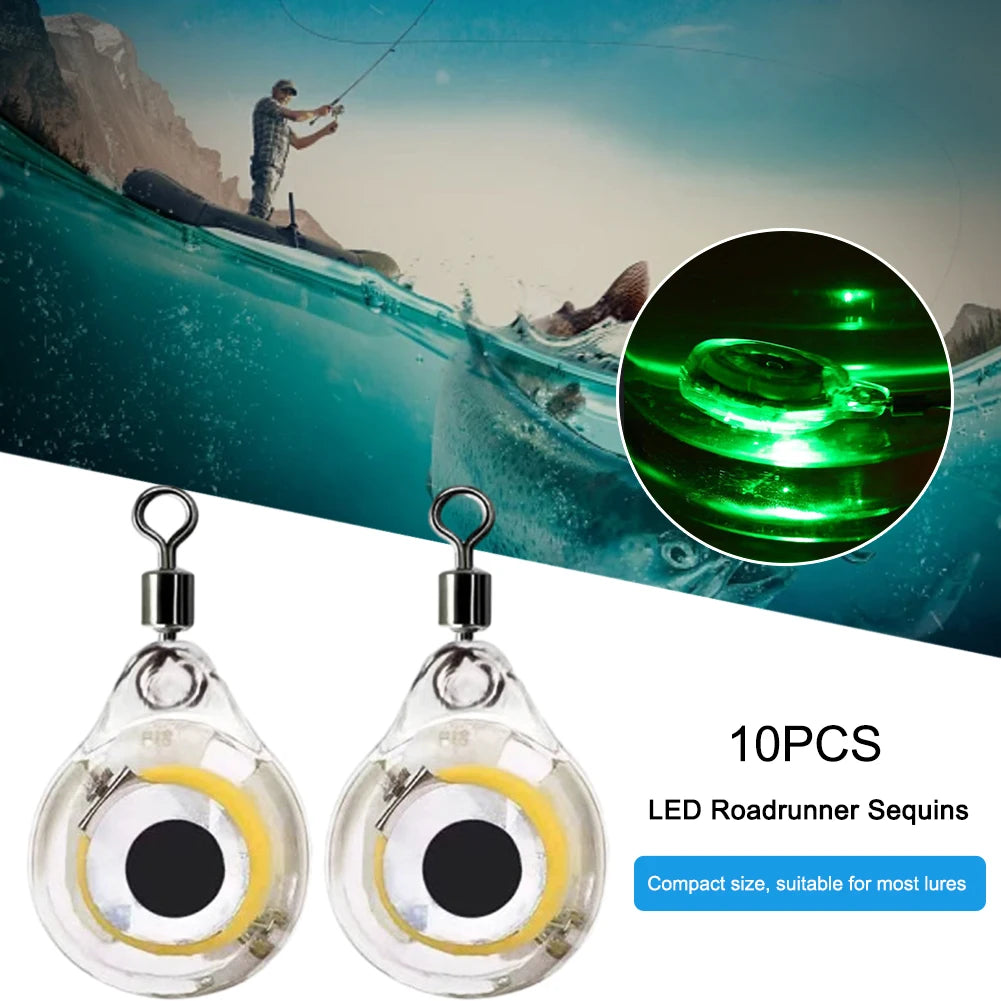 10-100Pcs Mini Fishing Lure Light LED Attracting Fish Underwater Eye Shape Luminous Lure