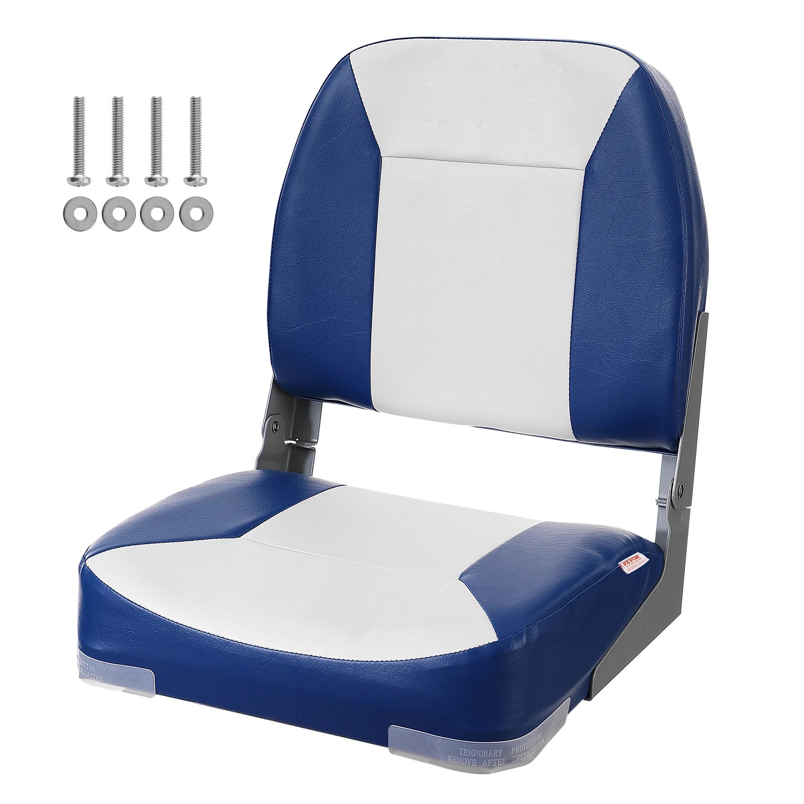 Boat Seat 18.9" Low Back Folding Chair with Thickened Sponge Padding