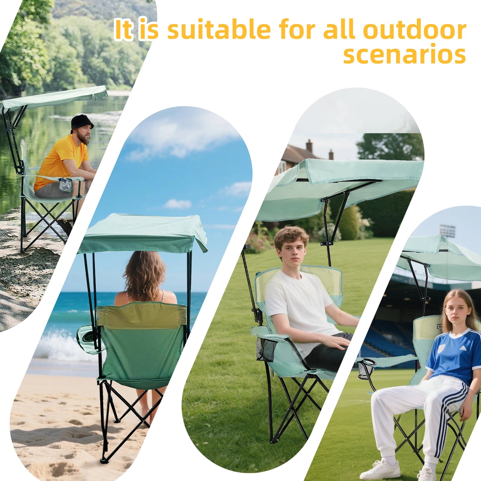 Outdoor Furniture Portable Folding Camping Chair With Armrests Lightweight Travel Chair