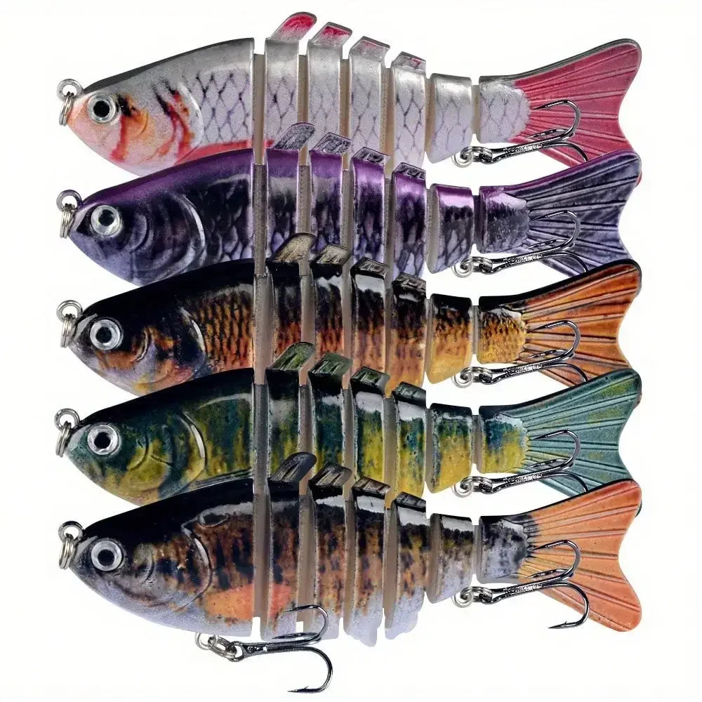 5pcs Multi Jointed Bait 7-Segment Fishing Lures Swimbait Bionic Wobbler