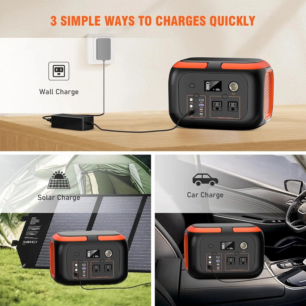 600W/300W Portable Power Station Solar Generator
